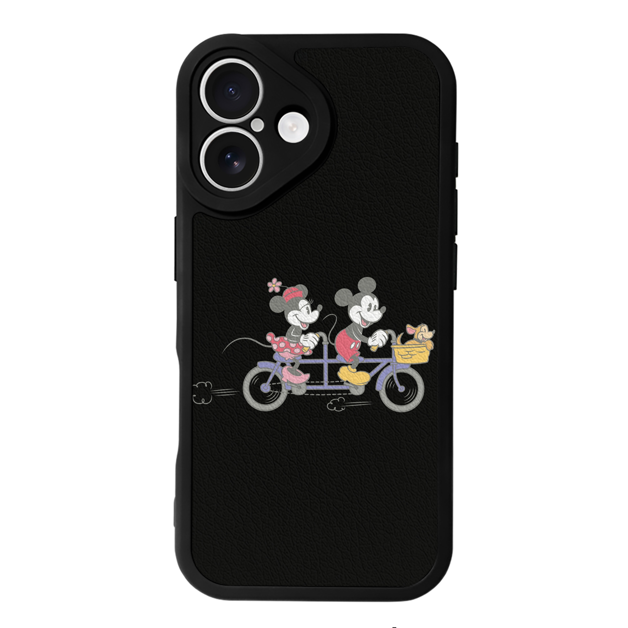 （画像用） ミッキーマウス Mickey Mouse 【iPhone 16シリーズ対応】シリコンスマホケース（レザー調） 材質：シリコン